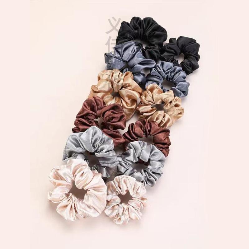 Scrunchie Satin Set - 12 szt. Miękkie, proste gumki do
