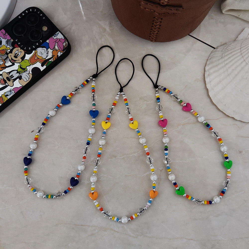 Women'S Y2K Accessories - KKBEAD serce zawieszka do telefonu Y2K