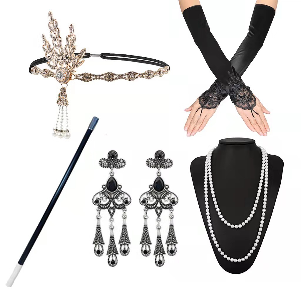 Women'S Accessories In The 1920S - Czarny czerwony biały damski dodatek kostium