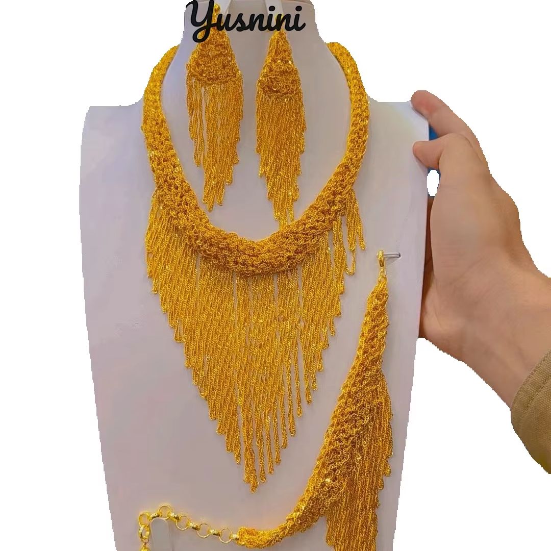 Women Accessories Dubai - Nowa Dubajska Biżuteria Ślubna Pozłacana 24K