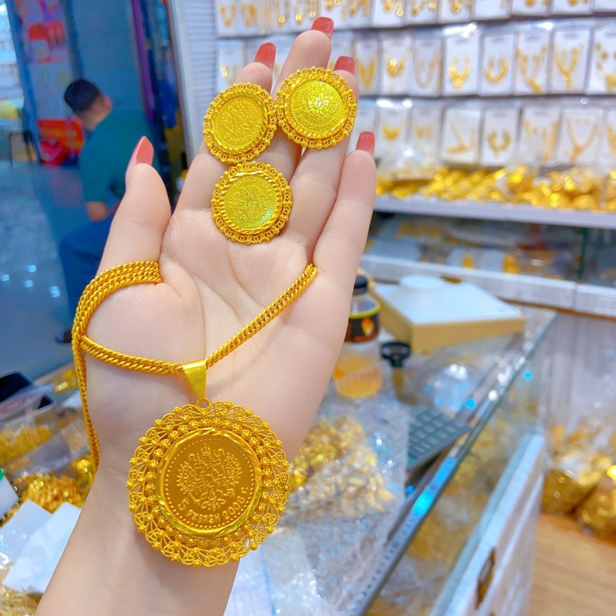 Women Accessories Dubai - Nowy 24K pozłacany Dubai biżuteria ślubny