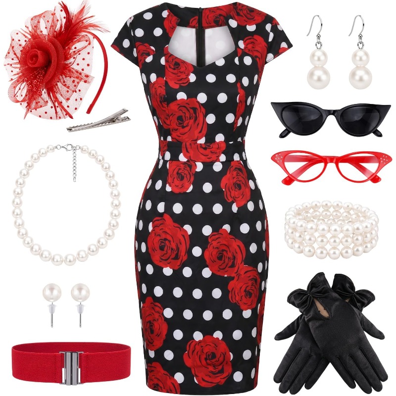 Women'S Accessories In The 1950S - 10 SZTUK/ZESTAW Damskie Sukienki Retro w
