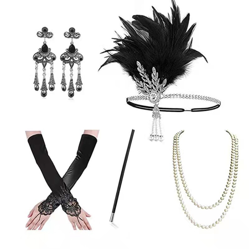 Czarny czerwony biały damski d – Women'S Accessories In The 1920S recenzja i cena