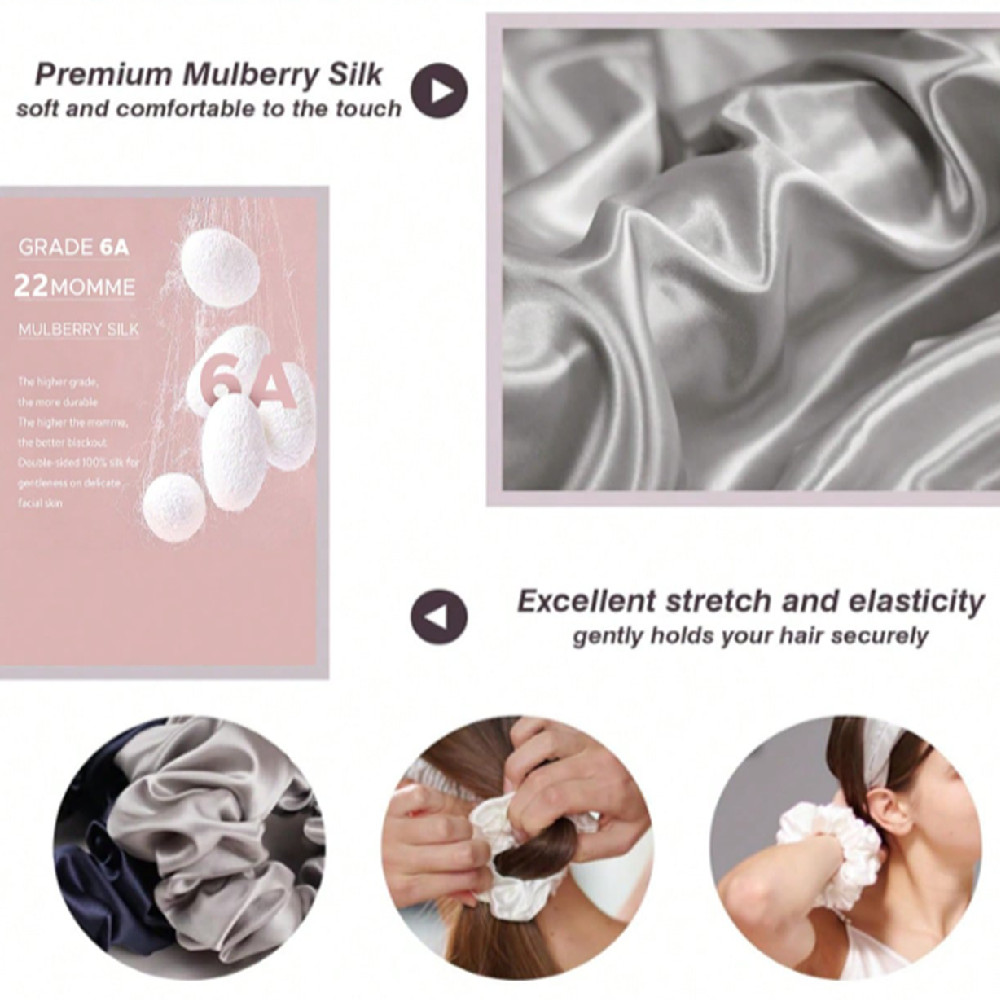 Zestaw 4 szt. gumek do włosów  – Scrunchie Satin Set recenzja i cena