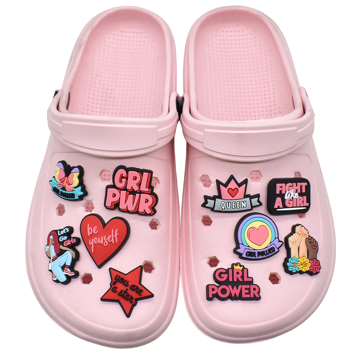 Śliczne różowe Power Shoe Char – Women'S Accessories For Crocs recenzja i cena